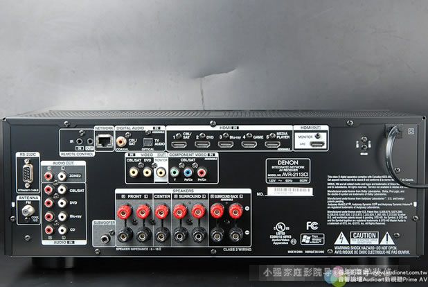AVR2113功放背面板