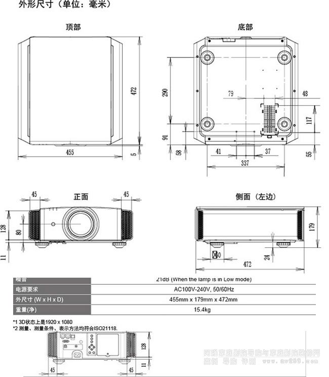 JVC XC7890RBͶӰߴ