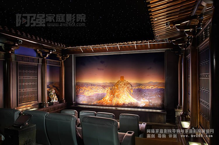 TKtheater设计的中国风格的私人家庭影院空间